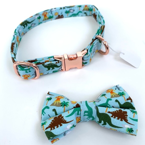 Dog Dinosaur Dog Collar With Removable Bow Tie New Xs Poshmark